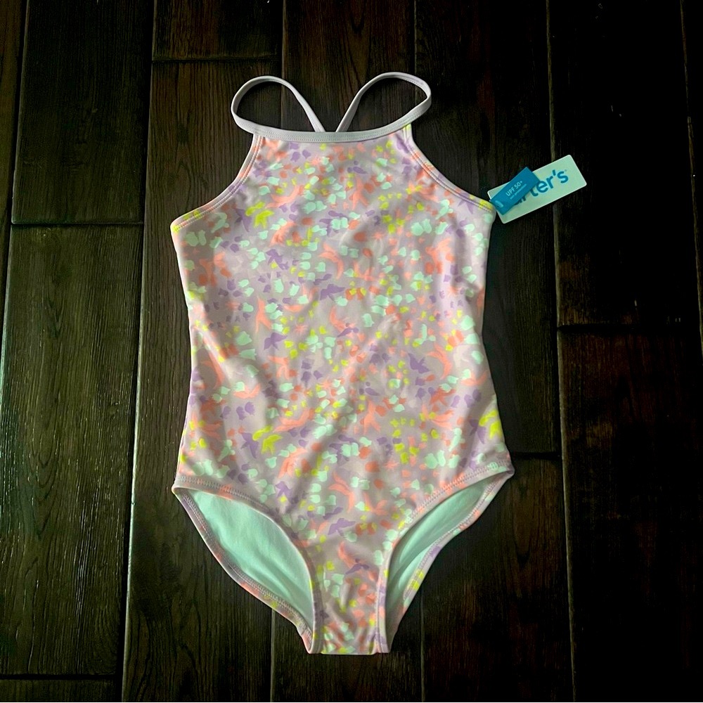 Carter's Kids One Piece Swimsuit - Pink and Yellow Floral
